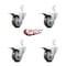 Service Caster 3 Inch Gray Poly Wheel Swivel 3/4 Inch Square Stem Caster Set Total Lock Brake SCC-SQTTL20S314-PPUB-GRY-34-4 - alternate 4